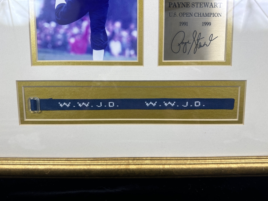 Just Added - Payne Stewart Wall Plaque Featuring Photograph And Replica Of His W.W.J.D. (What Would Jesus Do) Bracelet 16 X 15.5 [Photo 7]
