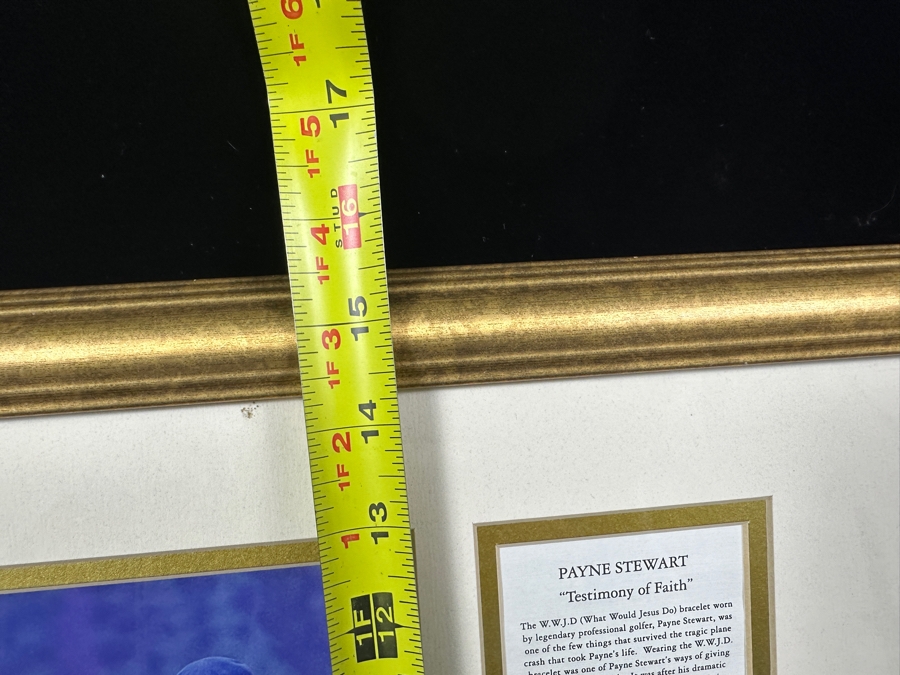 Just Added - Payne Stewart Wall Plaque Featuring Photograph And Replica Of His W.W.J.D. (What Would Jesus Do) Bracelet 16 X 15.5 [Photo 12]