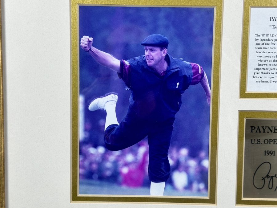 Just Added - Payne Stewart Wall Plaque Featuring Photograph And Replica Of His W.W.J.D. (What Would Jesus Do) Bracelet 16 X 15.5 [Photo 6]