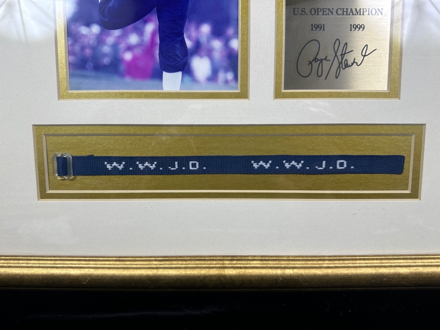 Just Added - Payne Stewart Wall Plaque Featuring Photograph And Replica Of His W.W.J.D. (What Would Jesus Do) Bracelet 16 X 15.5 [Photo 8]