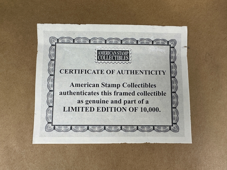 Just Added - American Stamp Collectibles Limited To 10,000 Featuring Stamps Of Golfers Francis Ouimet And Bobby Jones Framed With Decorative Vintage Golf Prints 16.5 X 22 [Photo 8]