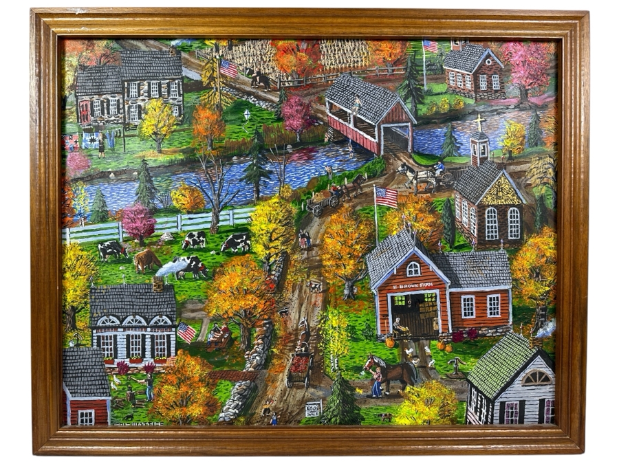 Just Added - Original Folk Art Panting On Paper by Erik Mattice