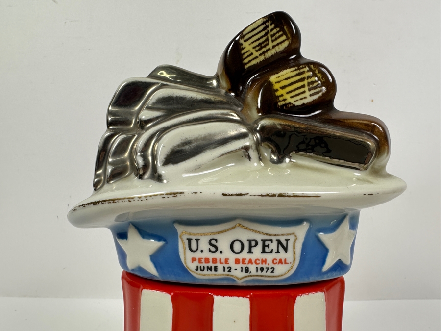 Just Added - Commemorative 1972 U.S. Open Golfing Tournament Pebble Beach, CA Jim Beam Bourbon Decanter 10.5'H [Photo 3]