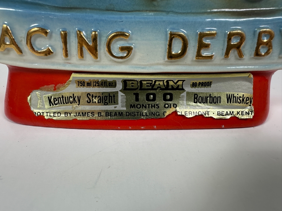 Just Added - Vintage Louisville Downs Racing Derby Jim Beam Bourbon Whiskey Decanter With Liquor 9H [Photo 4]