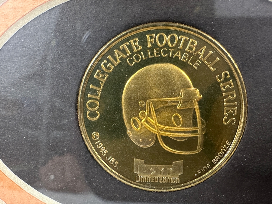 Just Added - 'Tennessee Time Traveler' Print By Joe Belt Limited Edition 277/1000 Hand Signed By Artist Joe Belt And Former Head Coach And Athletic Director For The University Of Tennessee (UT) Featuring Limited Edition Bronze Collegiate Football Token [Photo 5]