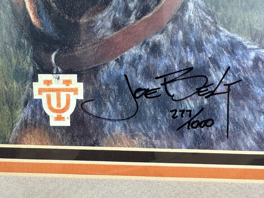 Just Added - 'Tennessee Time Traveler' Print By Joe Belt Limited Edition 277/1000 Hand Signed By Artist Joe Belt And Former Head Coach And Athletic Director For The University Of Tennessee (UT) Featuring Limited Edition Bronze Collegiate Football Token [Photo 6]