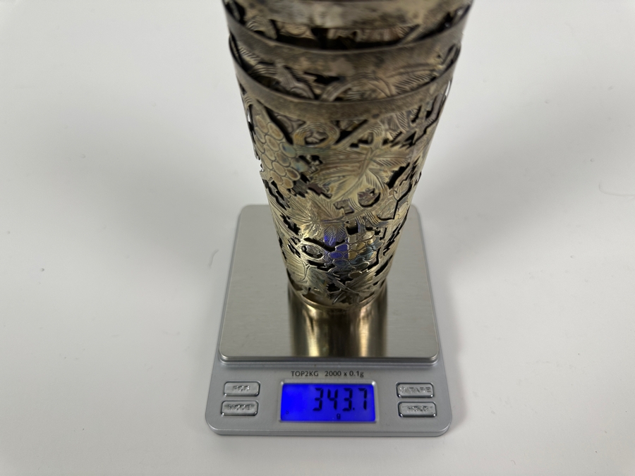 Just Added - Vintage Sterling Silver Overlay Glasses Total Sterling Weight W/O Glass 343.7g Missing One Glass Piece [Photo 14]