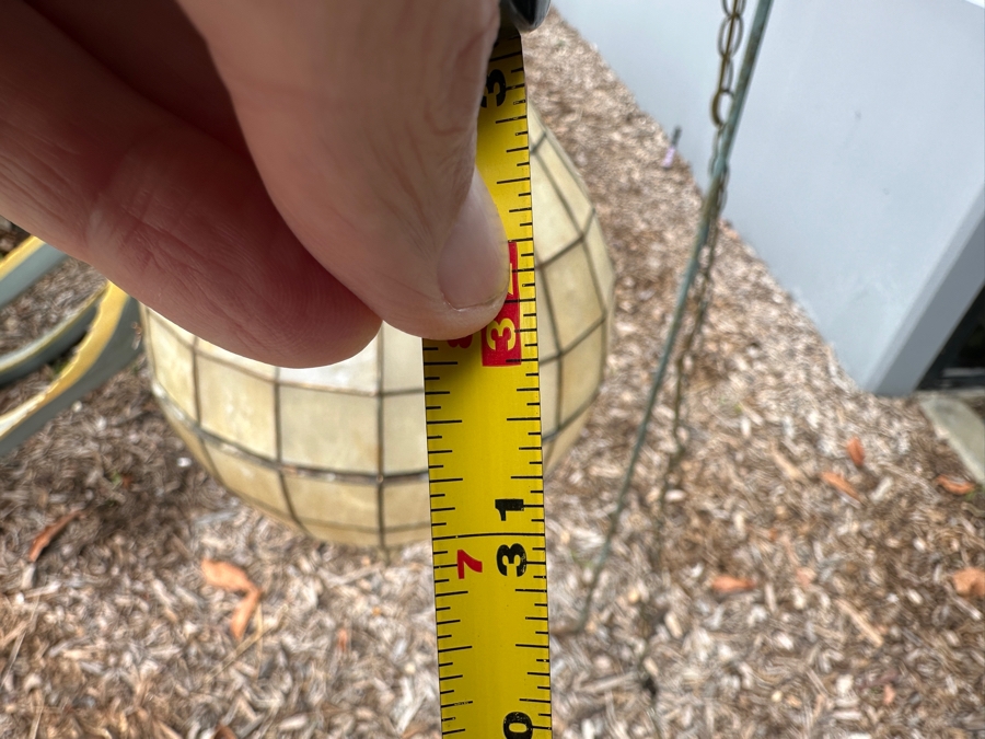 Just Added - Mid-Century Capiz Shell Chandelier - Working - 32'H 170'L Cord [Photo 6]