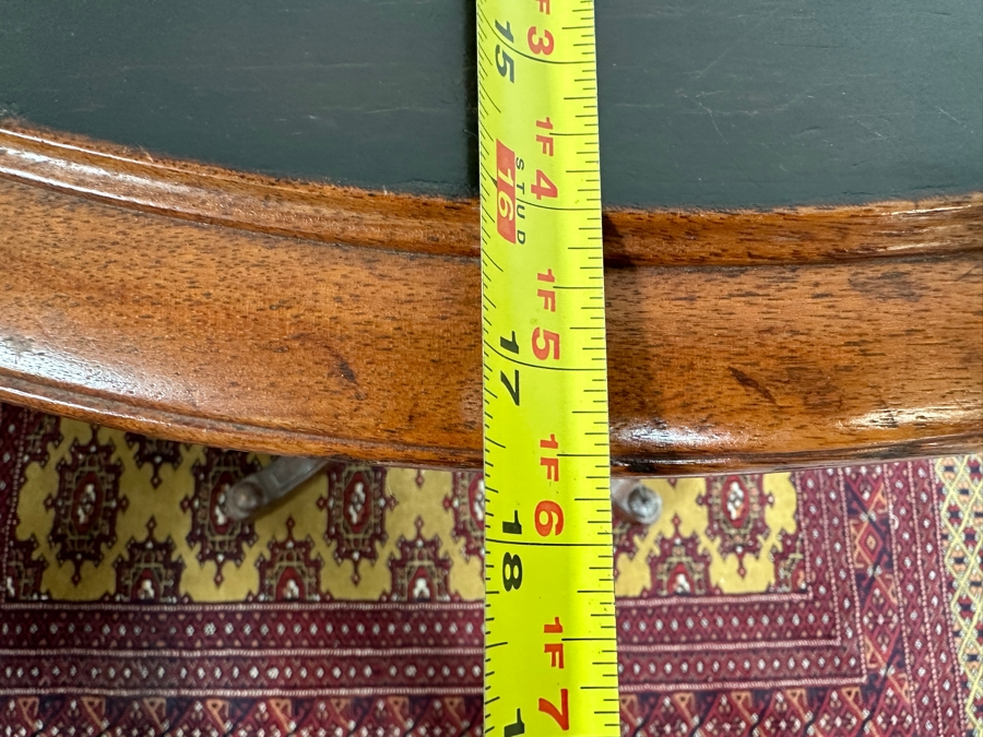 Just Added - Antique Victorian Marquetry Oval Pedestal Table 25W X 17.5D X 30.5H [Photo 12]