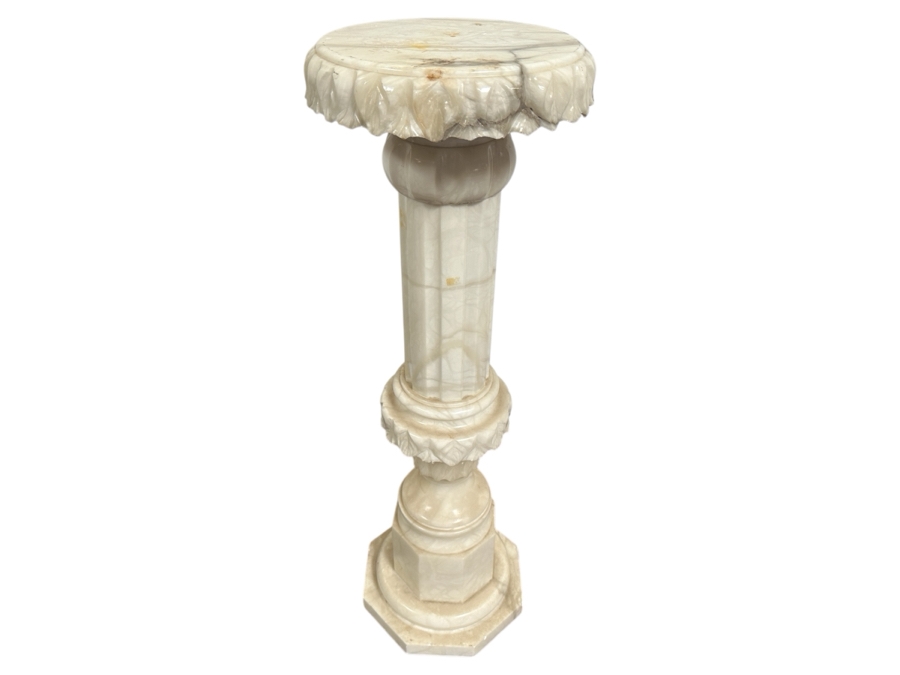 Just Added - Stunning Vintage Carved Marble Pedestal 35.5'H