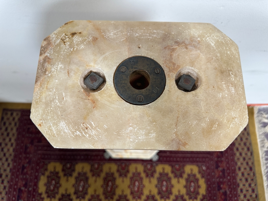 Just Added - Antique Gilt Bronze And Onyx Pedestal - Missing Top 13W X 39.5H [Photo 9]