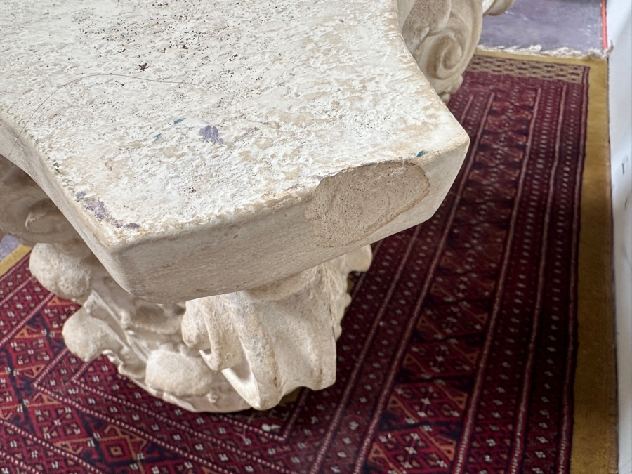 Just Added - Neoclassical Architectural Column Resin Side Tables 21.5W X 22D X 18.5H [Photo 7]