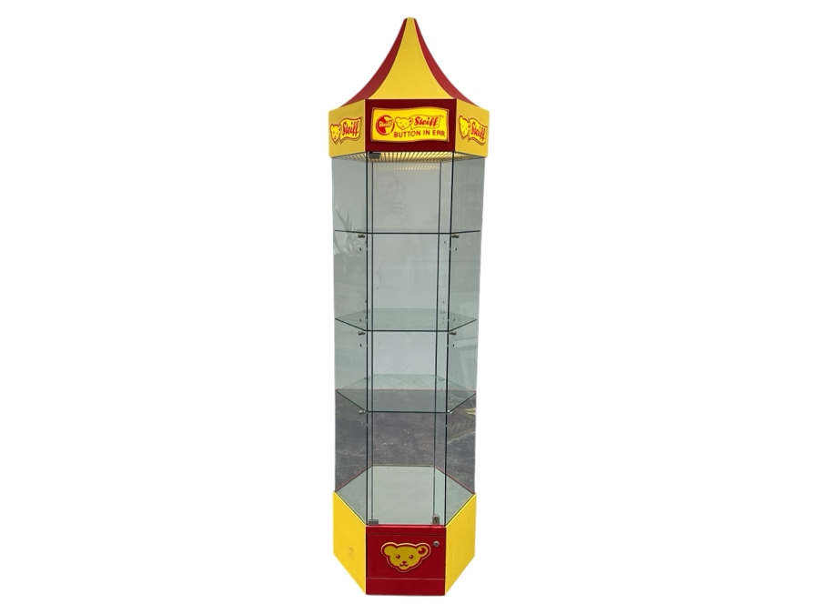 Just Added - Vintage Steiff Bear Button In The Ear Mercantile Store Display Cabinet Perfect For Displaying For Collection Of Steiff Bears 27W X 93H [Photo 1]
