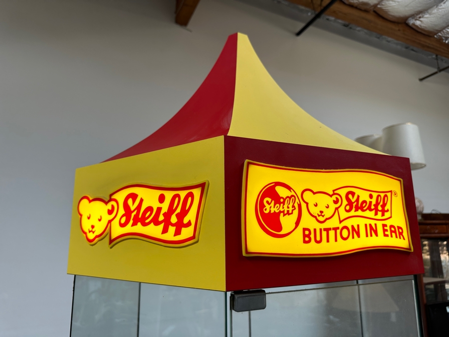 Just Added - Vintage Steiff Bear Button In The Ear Mercantile Store Display Cabinet Perfect For Displaying For Collection Of Steiff Bears 27W X 93H [Photo 6]