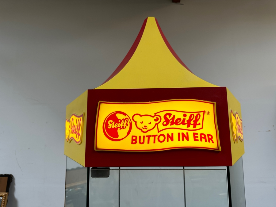 Just Added - Vintage Steiff Bear Button In The Ear Mercantile Store Display Cabinet Perfect For Displaying For Collection Of Steiff Bears 27W X 93H [Photo 5]