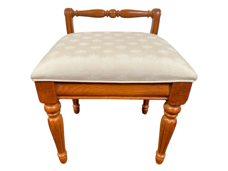 Just Added - Vintage Upholstered Vanity Stool By Stanley Furniture Company 18'W x 16'D x 22'H (18' Seat Height)