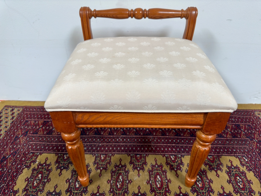 Just Added - Vintage Upholstered Vanity Stool By Stanley Furniture Company 18'W x 16'D x 22'H (18' Seat Height) [Photo 2]