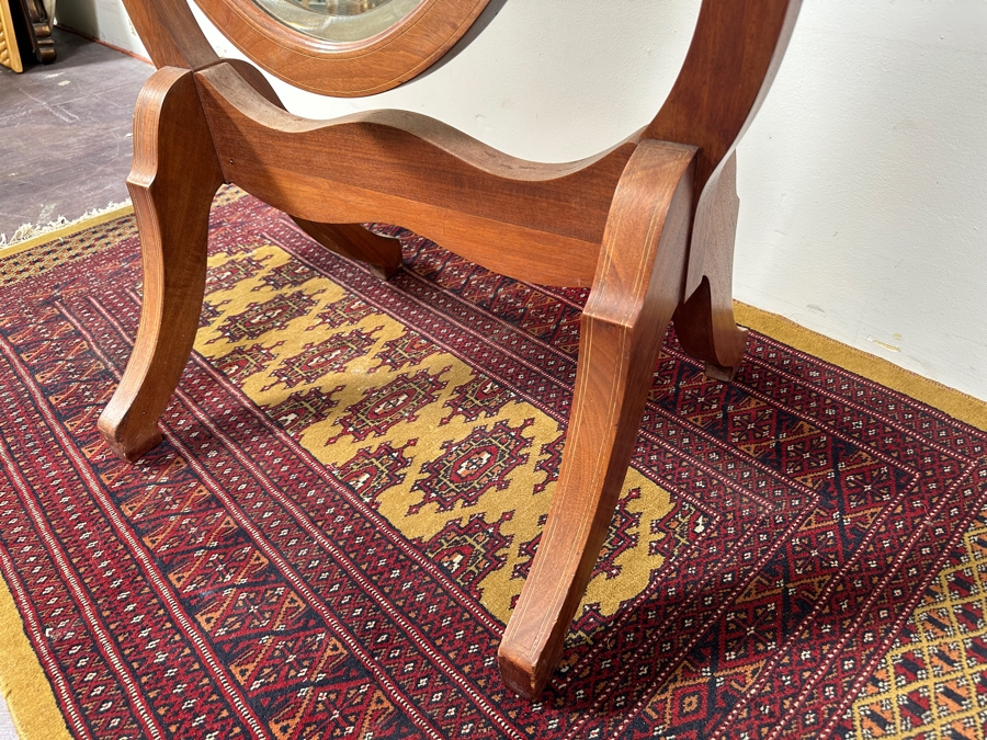 Just Added - Vintage Framed Oval Wooden Full Length Cheval Mirror 27.5'W x 68'H [Photo 6]