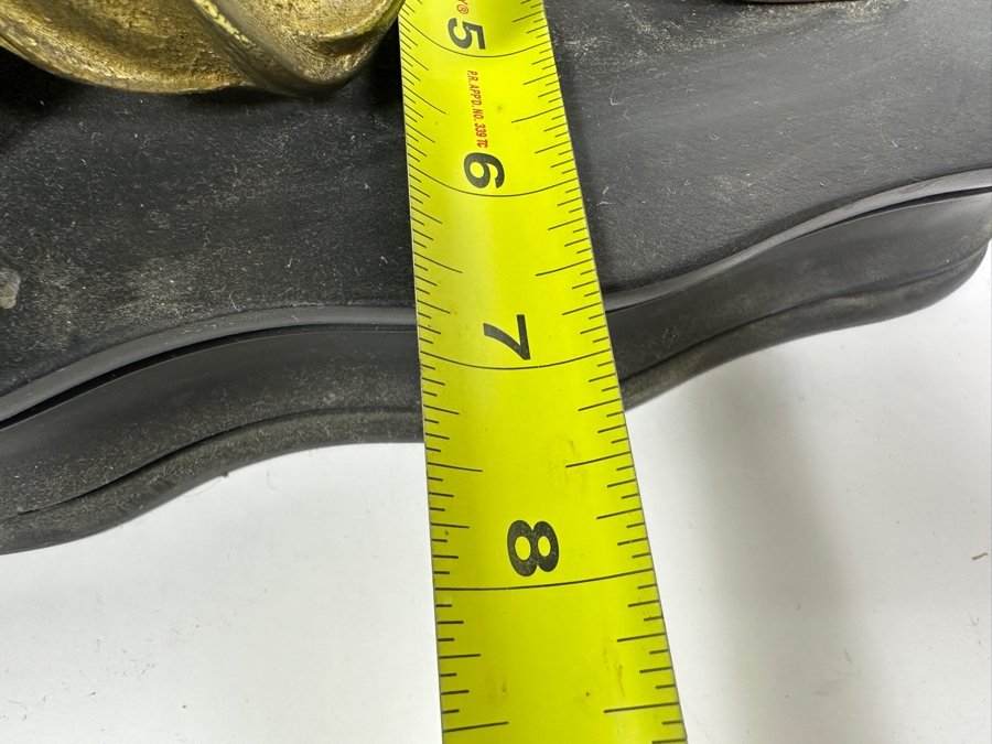 Just Added - Vintage Brass Figure Sculpture Table Lamp Signed Peiffer With Etched Glass Shade 15.5W X 7D X 20.5H [Photo 19]