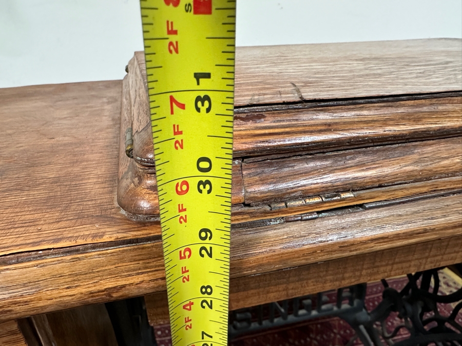 Just Added - Vintage Singer Sewing Machine with Foot Treadle in Tiger Oak Cabinet 36'W x 17'D x 31'H [Photo 20]