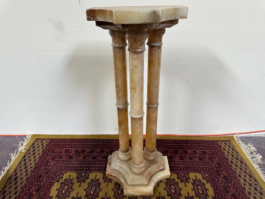 Just Added - Vintage 3-Column Marble Pedestal 16W X 10.5D X 38H [Photo 5]