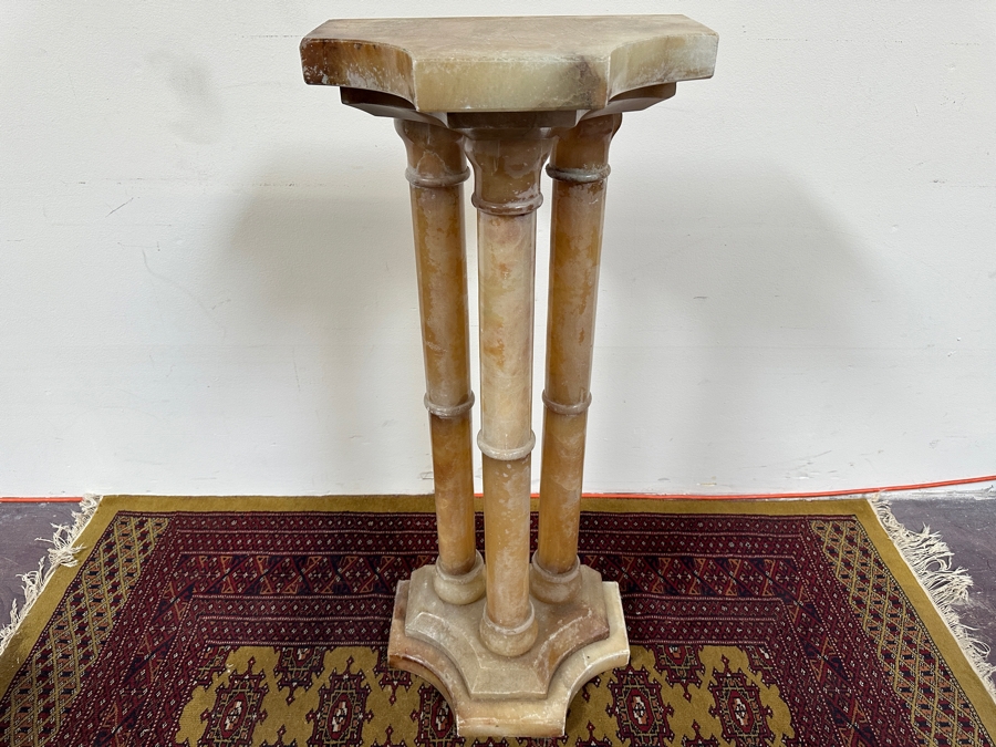 Just Added - Vintage 3-Column Marble Pedestal 16W X 10.5D X 38H [Photo 4]