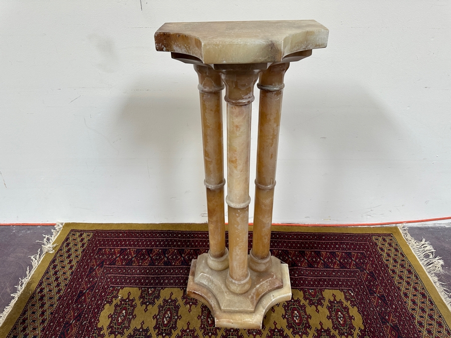 Just Added - Vintage 3-Column Marble Pedestal 16W X 10.5D X 38H [Photo 2]