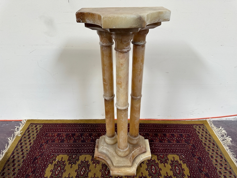 Just Added - Vintage 3-Column Marble Pedestal 16W X 10.5D X 38H [Photo 3]