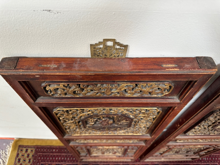 Just Added - Vintage Chinese Relief Carved Wooden Panels 15W X 40H [Photo 13]