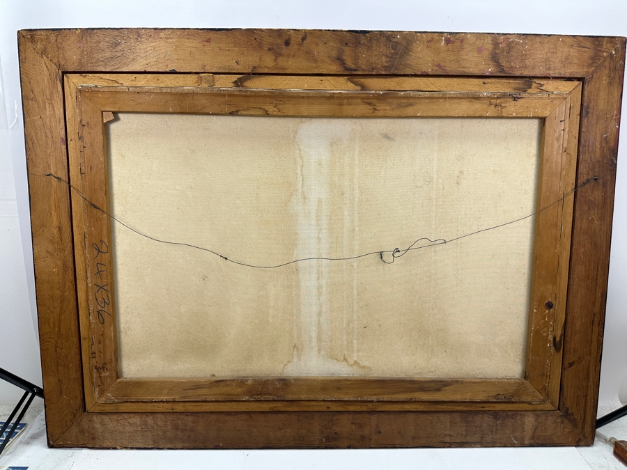 Just Added - Bill Newsom (20th Century, American) Original Mid-Century Abstract Painting On Canvas Of Venice Canal Scene 36 X 24 Framed 44.5 X 32.5 [Photo 14]