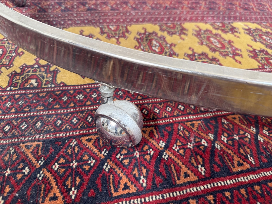 Just Added - Curved Chrome Rolling Clothing Rack 42'W x 60'H [Photo 6]