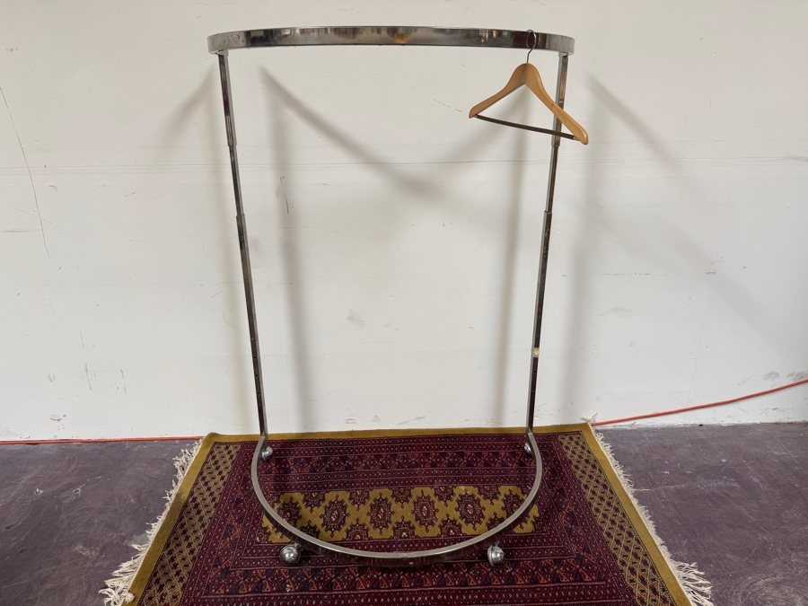 Just Added - Curved Chrome Rolling Clothing Rack 42'W x 60'H [Photo 2]