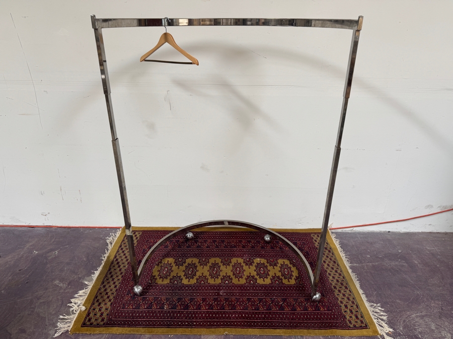 Just Added - Curved Chrome Rolling Clothing Rack 42'W x 60'H [Photo 3]