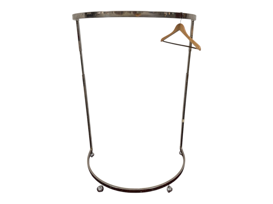 Just Added - Curved Chrome Rolling Clothing Rack 42'W x 60'H