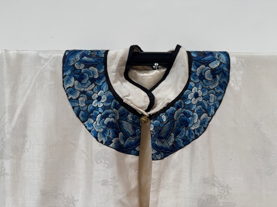 Just Added - Vintage Chinese Embroidered Silk Robe - See Last Photo for Pants 55'W X 41'L -  [Photo 3]
