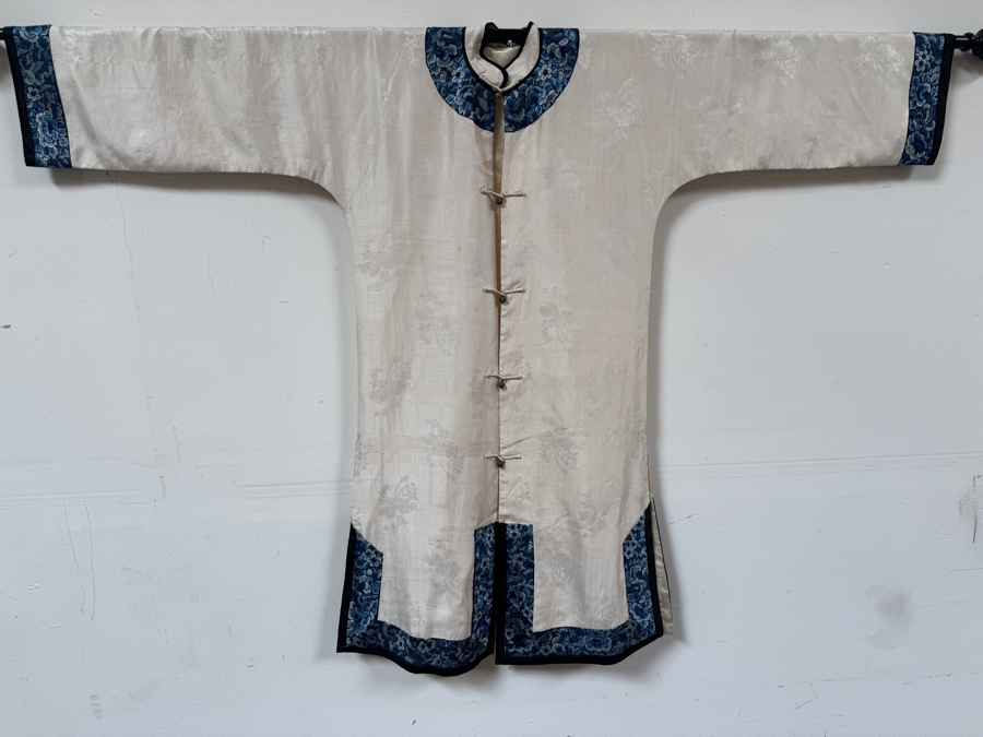 Just Added - Vintage Chinese Embroidered Silk Robe - See Last Photo for Pants 55'W X 41'L -  [Photo 2]
