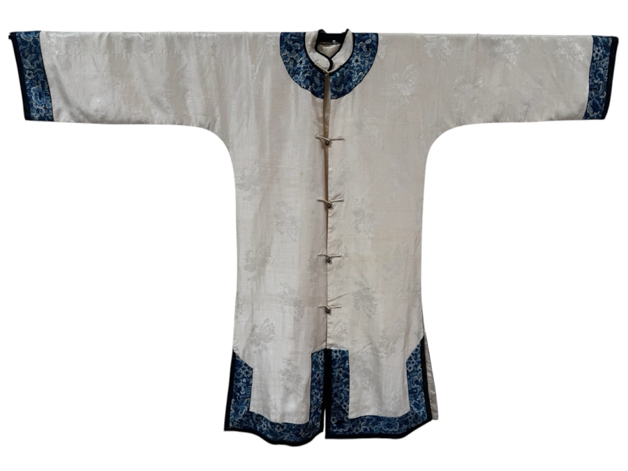 Just Added - Vintage Chinese Embroidered Silk Robe - See Last Photo for Pants 55'W X 41'L - 