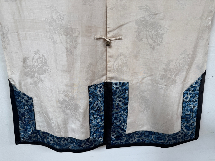 Just Added - Vintage Chinese Embroidered Silk Robe - See Last Photo for Pants 55'W X 41'L -  [Photo 7]