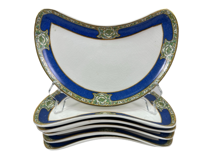 Just Added - Set of (6) W.H. Grindley Crescent Salad Plates Made in England 8.75'W x 6'D [Photo 1]