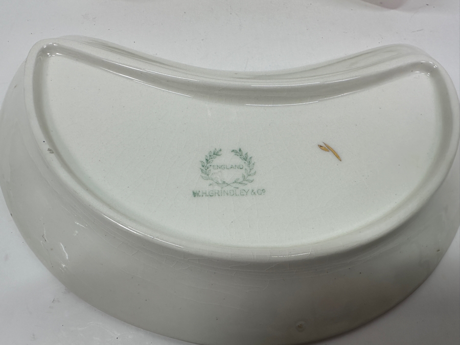 Just Added - Set of (6) W.H. Grindley Crescent Salad Plates Made in England 8.75'W x 6'D [Photo 4]