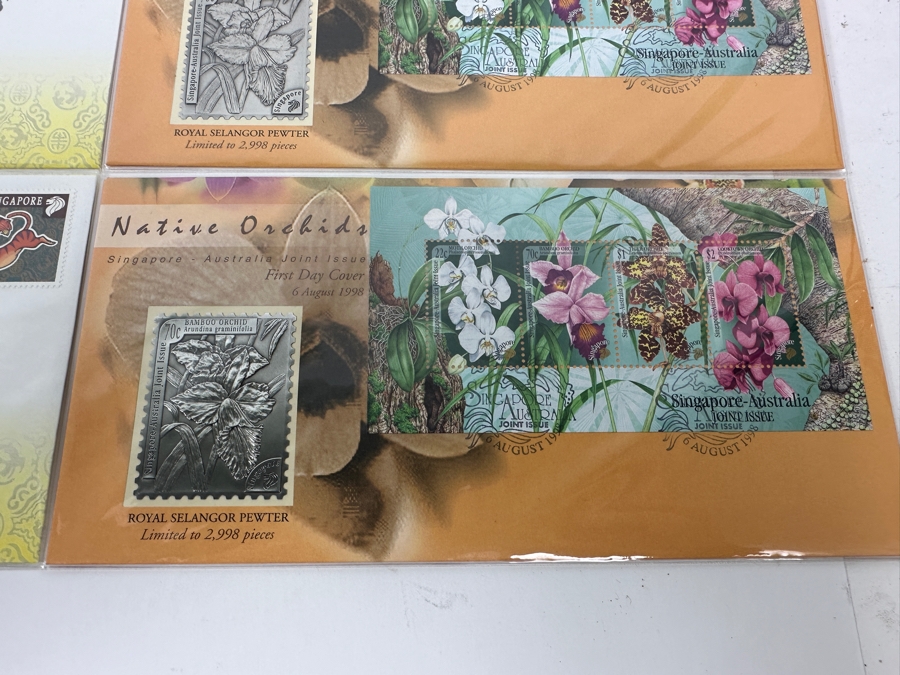 Just Added - (12) Singapore Royal Selangor Pewter First Day Covers Stamps [Photo 11]