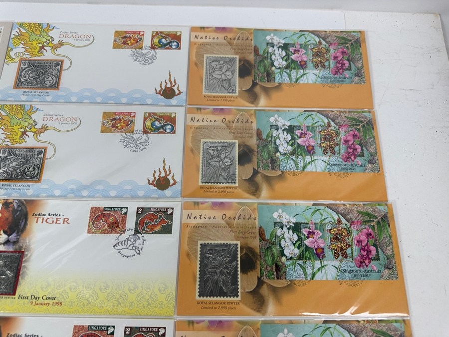 Just Added - (12) Singapore Royal Selangor Pewter First Day Covers Stamps [Photo 13]