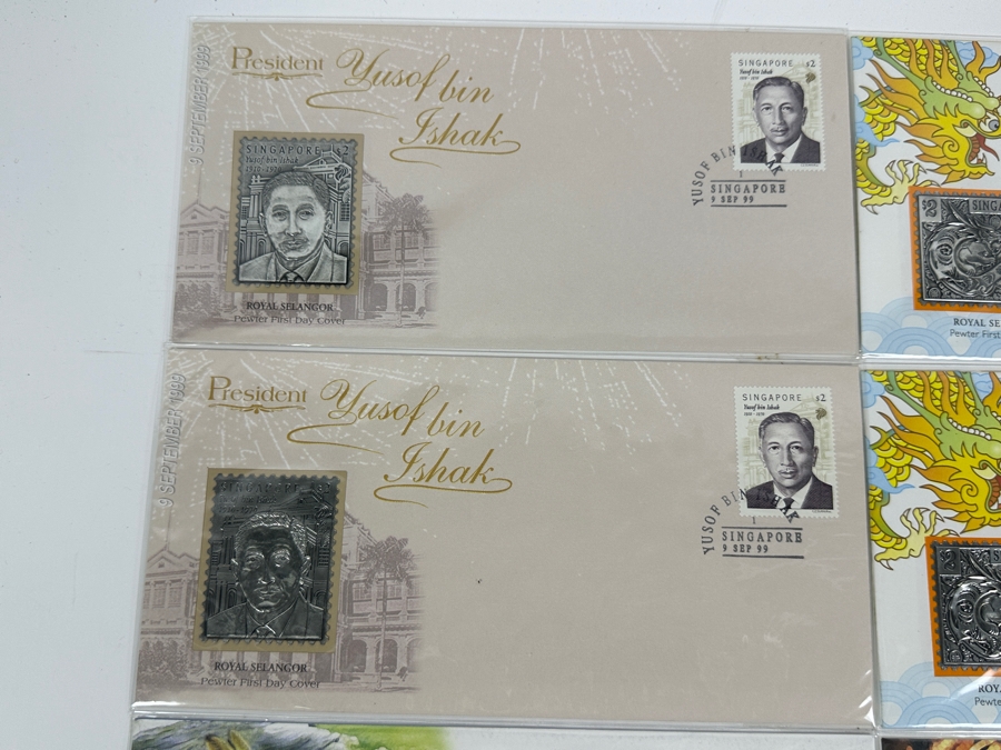 Just Added - (12) Singapore Royal Selangor Pewter First Day Covers Stamps [Photo 7]
