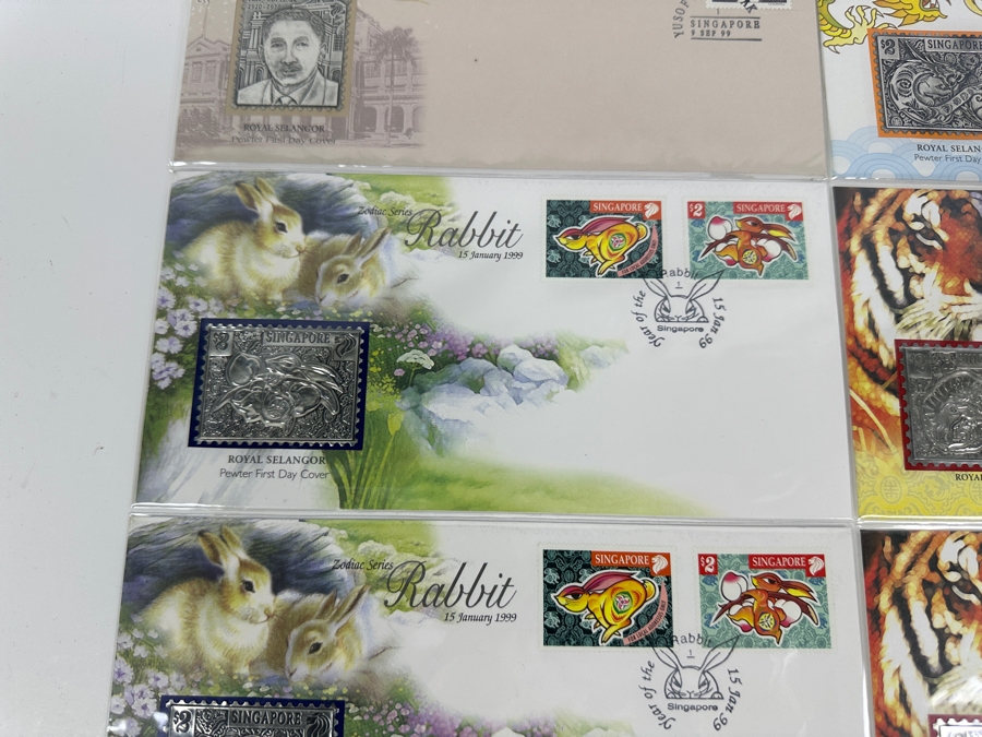 Just Added - (12) Singapore Royal Selangor Pewter First Day Covers Stamps [Photo 10]
