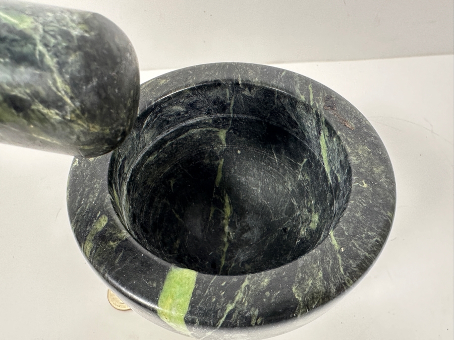 Just Added - Green Marble Pestle and Mortar 4.5'H x 4.5'W [Photo 4]