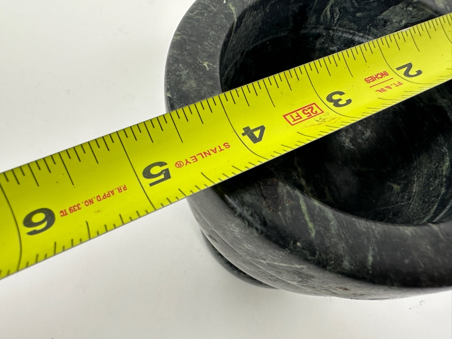 Just Added - Green Marble Pestle and Mortar 4.5'H x 4.5'W [Photo 7]