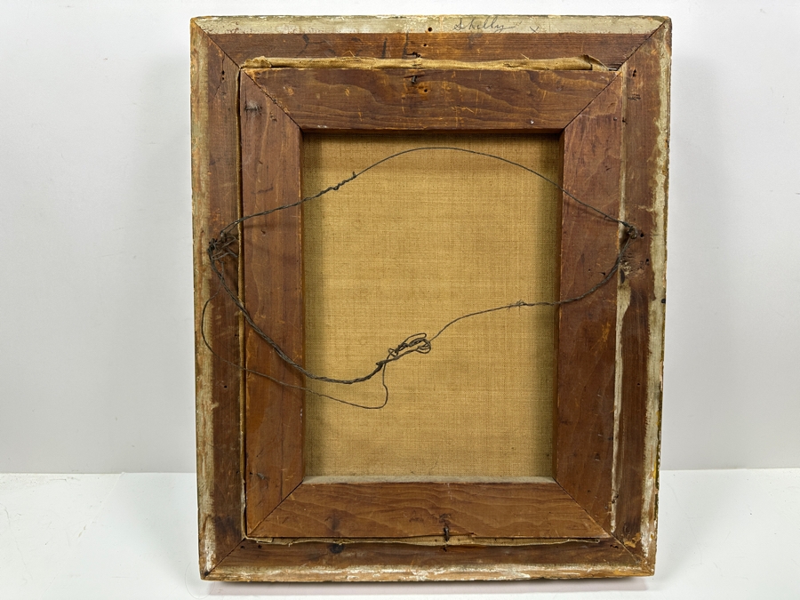 Just Added - Antique Original Oil Painting On Canvas 12 X 15 In Antique Gilt Frame 15.5 X 18.5 Signed Lower Right Signature Illegible [Photo 5]