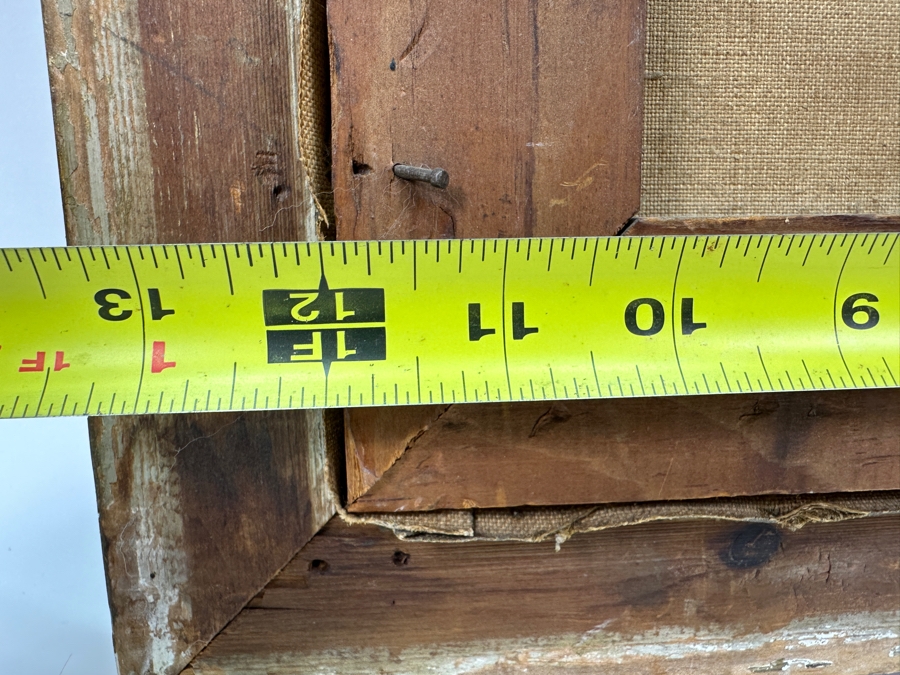 Just Added - Antique Original Oil Painting On Canvas 12 X 15 In Antique Gilt Frame 15.5 X 18.5 Signed Lower Right Signature Illegible [Photo 6]