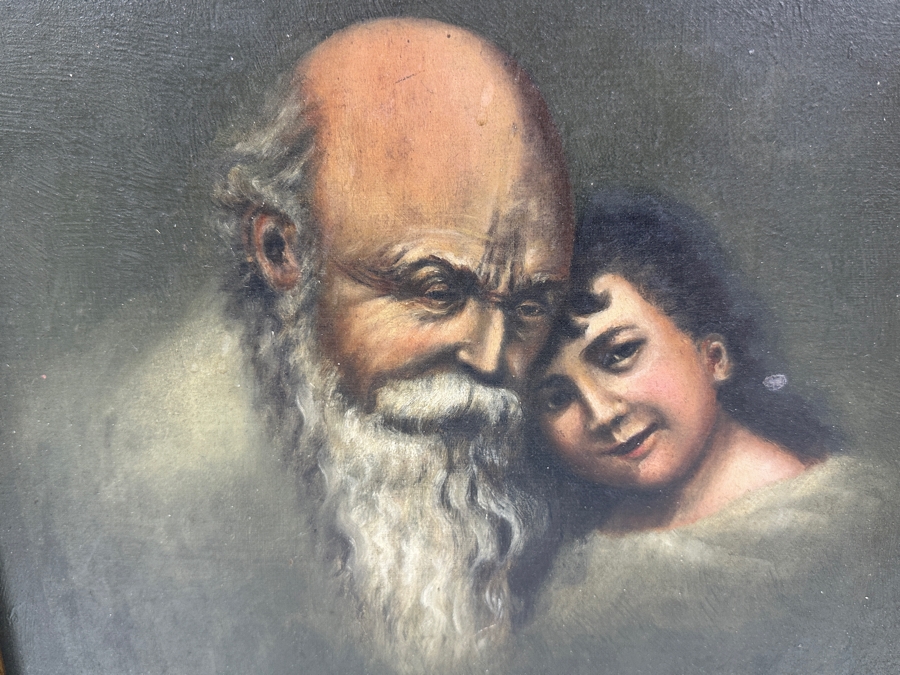 Just Added - Antique Original Oil Painting On Canvas 12 X 15 In Antique Gilt Frame 15.5 X 18.5 Signed Lower Right Signature Illegible [Photo 3]