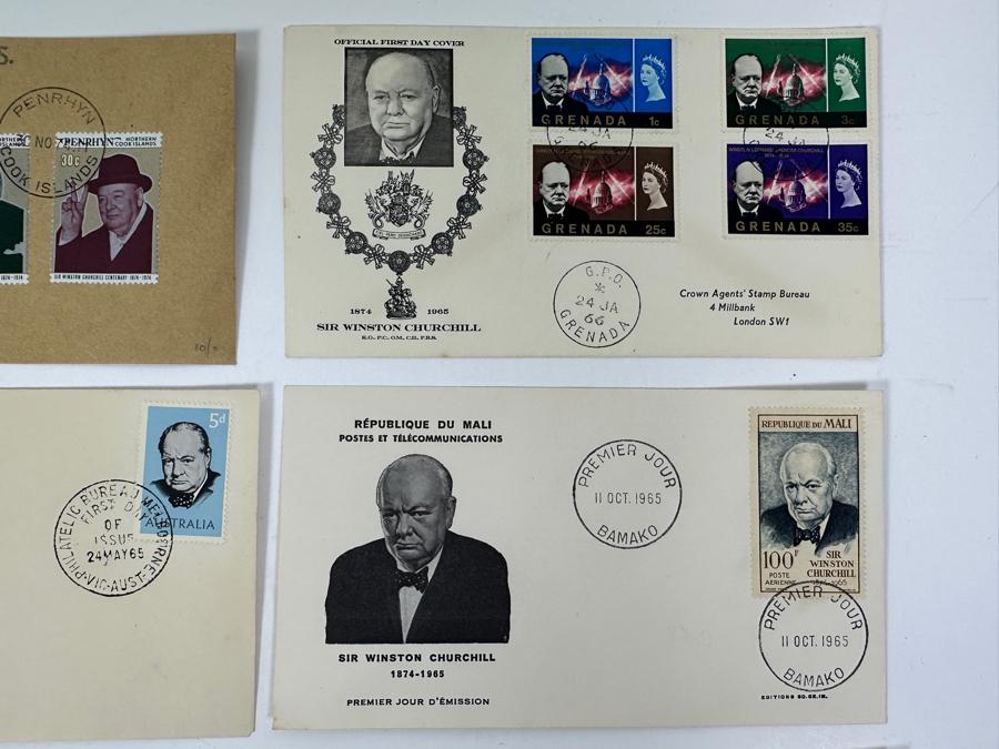Just Added - (11) Vintage 1965 And (1) Vintage 1974 Sir Winston Churchill First Day Covers Stamps [Photo 8]